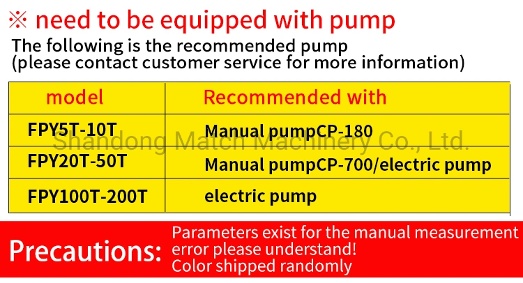 Multi-Stage Hydraulic Cylinder Fpy Ultra-Thin Hydraulic Jacks with Manual/Electric Pump